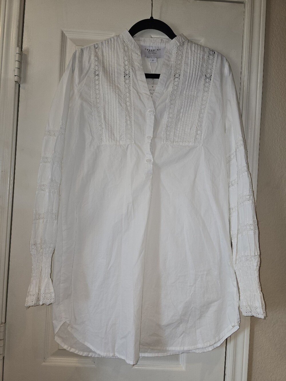 The Shirt by Rochelle Behrens The Isabel Shirt Dress White Size Small NWT